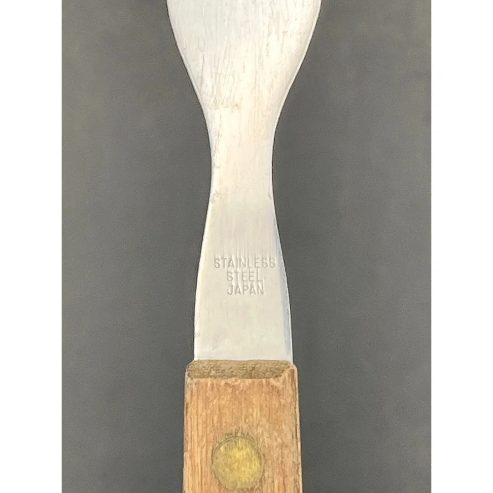 Vtg Japan Stainless‎ Steel Granny Fork With Wood Handle-7.5